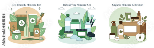 Skincare Toolbox. Flat Vector Illustration
