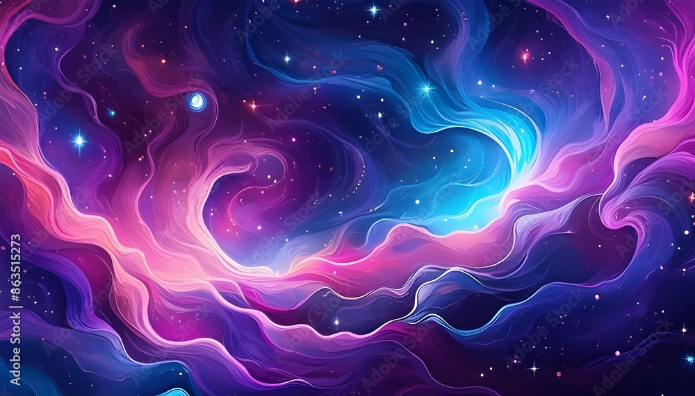 A cosmic background with a vivid galaxy A cosmic background with a vivid galaxy
