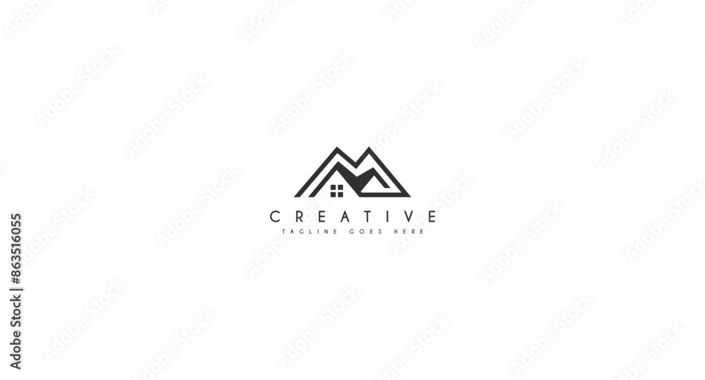 Letter M real estate logo design vector illustration. Letter M real estate logo design vector illustration.