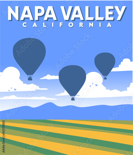 napa valley california with beautiful sky
