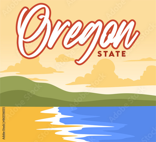 Oregon state with green grass and trees