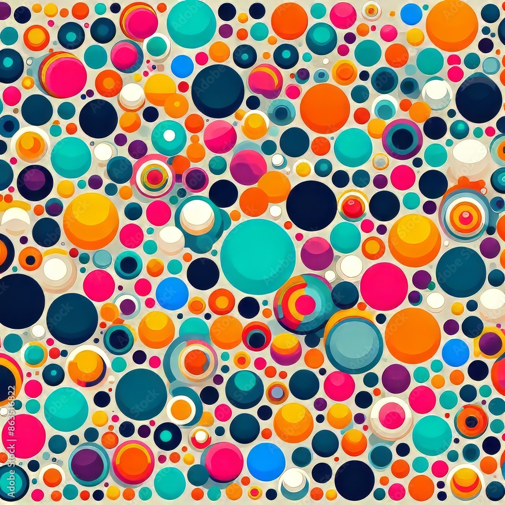 Retro pink seamless circle pattern for fabric or wallpaper design Retro pink seamless circle pattern for fabric or wallpaper design