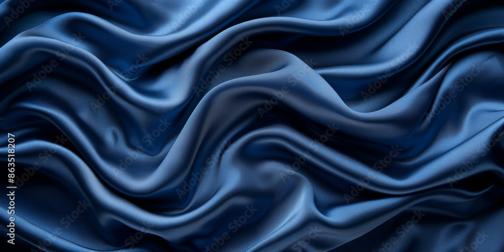 navy blue elegant abstract background silk satin fabric nice folds beautiful dark blue background wavy lines copy space navy blue elegant abstract background silk satin fabric nice folds beautiful dark blue background wavy lines copy space