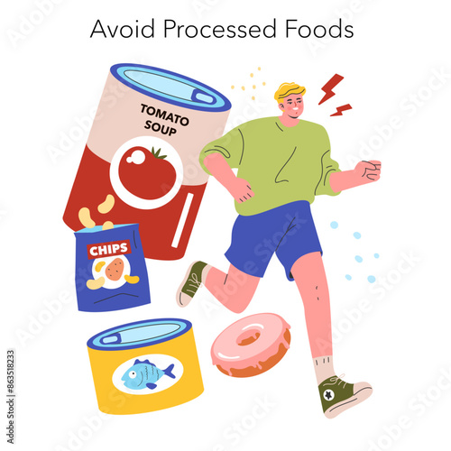 Low Histamine Diet. Flat Vector Illustration