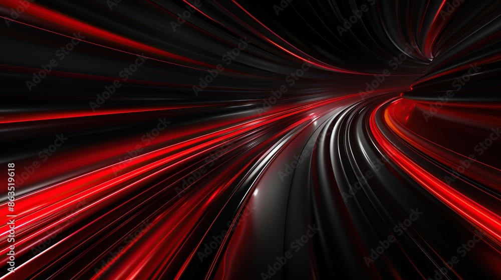 A red and black fabric with a wave pattern, Generate AI. A red and black fabric with a wave pattern, Generate AI.