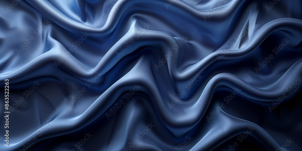 navy blue elegant abstract background silk satin fabric nice folds beautiful dark blue background wavy lines copy space navy blue elegant abstract background silk satin fabric nice folds beautiful dark blue background wavy lines copy space