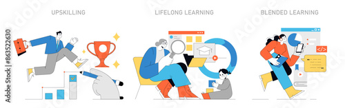 Continuous Learning concept. Vector illustration.