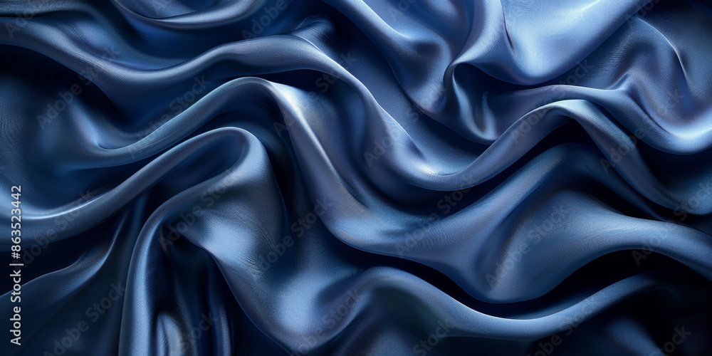 navy blue elegant abstract background silk satin fabric nice folds beautiful dark blue background wavy lines copy space navy blue elegant abstract background silk satin fabric nice folds beautiful dark blue background wavy lines copy space