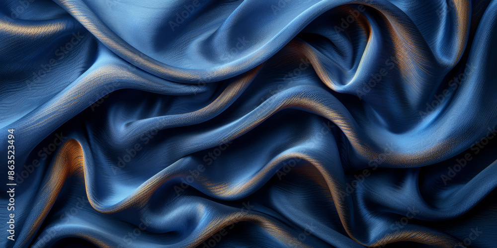 navy blue elegant abstract background silk satin fabric nice folds beautiful dark blue background wavy lines copy space navy blue elegant abstract background silk satin fabric nice folds beautiful dark blue background wavy lines copy space