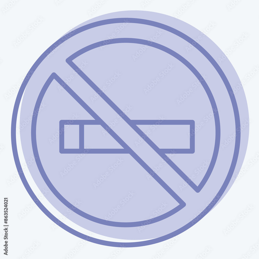 Icon No Smoking. related to Cinema symbol. two tone style. simple design illustration Icon No Smoking. related to Cinema symbol. two tone style. simple design illustration