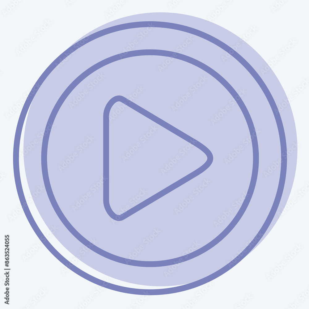Icon Play Button. related to Cinema symbol. two tone style. simple design illustration Icon Play Button. related to Cinema symbol. two tone style. simple design illustration