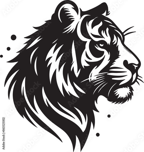 Wallpaper Mural Tiger head vector illustration with white background.
 Torontodigital.ca
