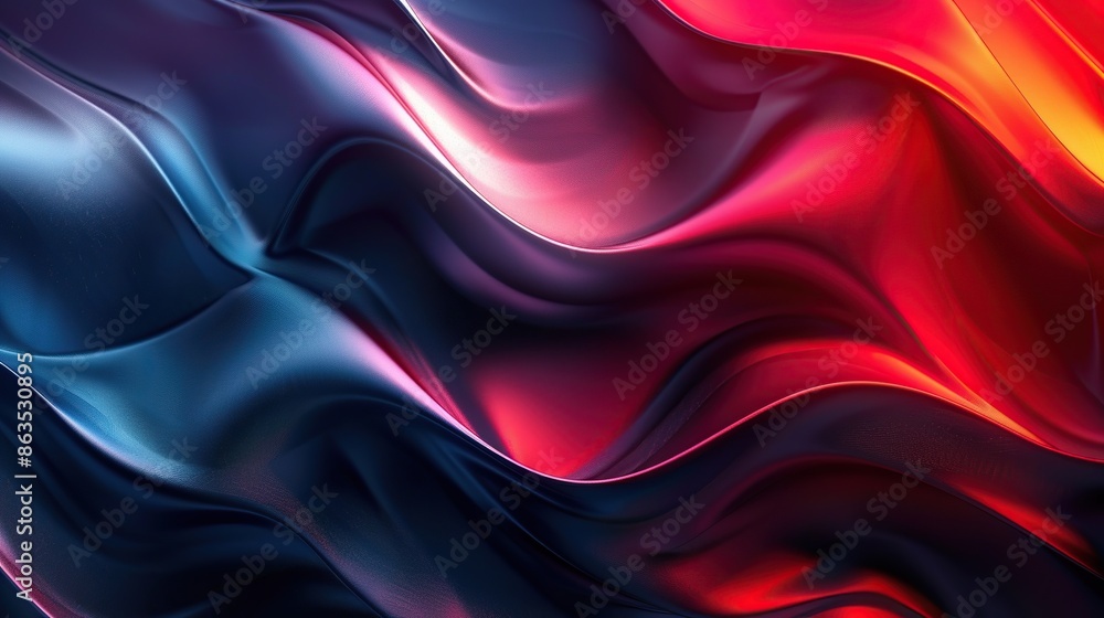 Fototapeta premium A colorful, abstract painting with blue and red swirls