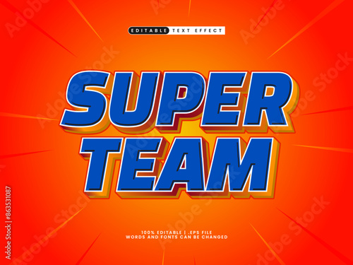 super team editable text effect in modern and cool text style