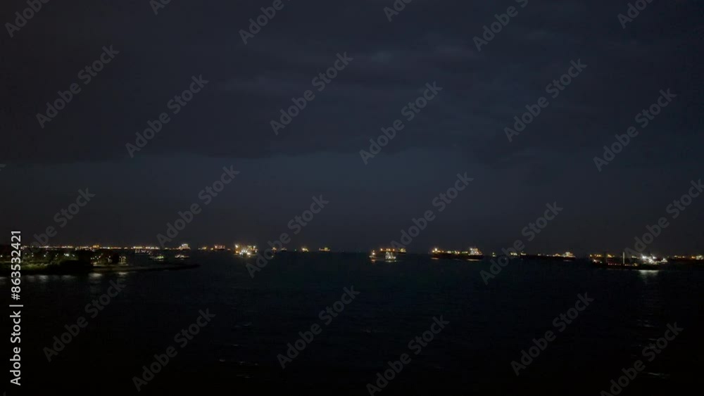 Nightview of a port Nightview of a port