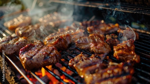 Wallpaper Mural Tasty Grilled Meat on BBQ Gridiron Image Torontodigital.ca