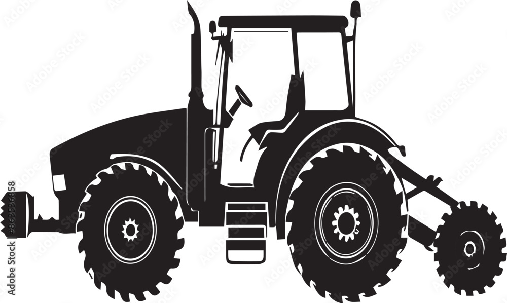 Naklejka premium Tractor Flat Silhouette Graphics Collection