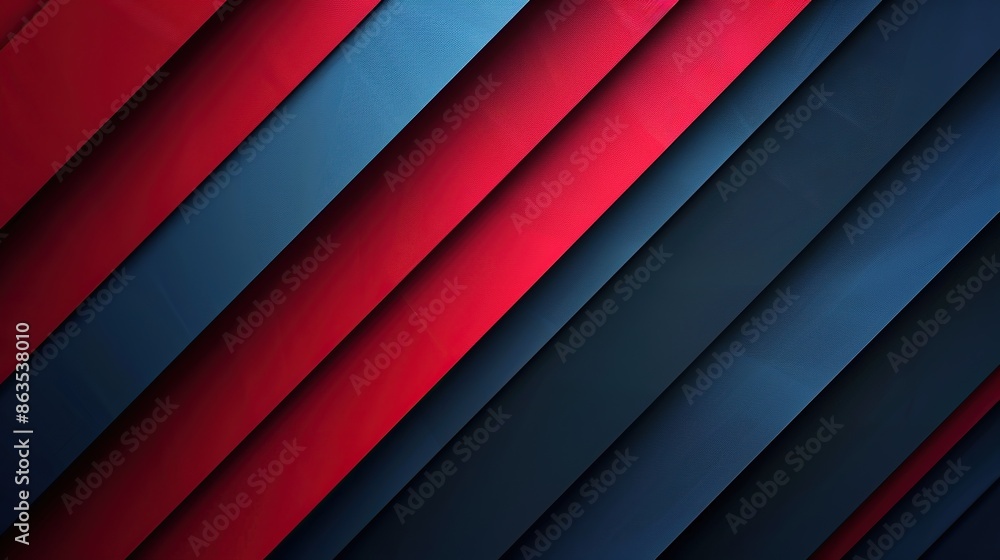Fototapeta premium A blue and red striped background with a red stripe, Generate AI