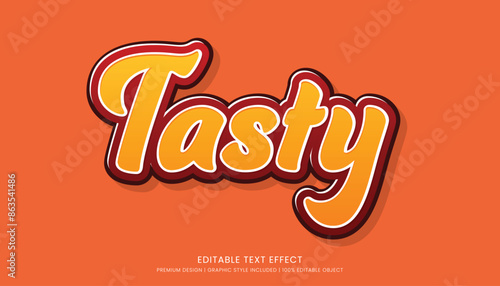 tasty editable food text effect template 3d bold typography style, food logo and fast food brand