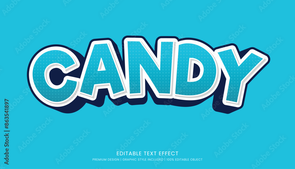 Fototapeta premium candy editable food text effect template 3d bold typography style, food logo and fast food brand