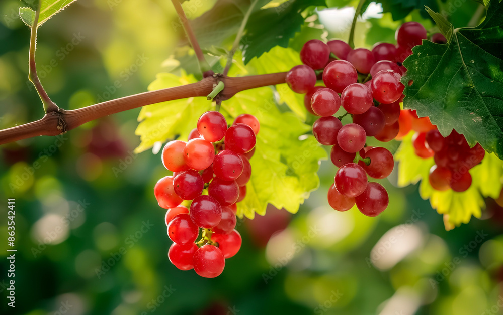 Ripe grapes hanging from a grape tree branch. Ripe grapes hanging from a grape tree branch.
