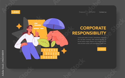Social Responsibility. Flat Vector Illustration