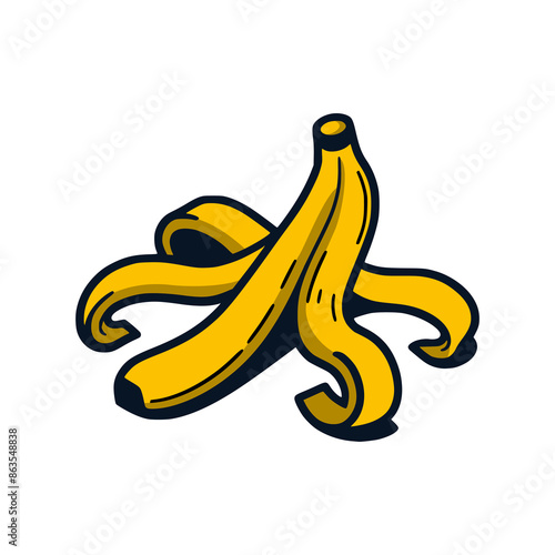 banana peel fruit food vector illustration template design