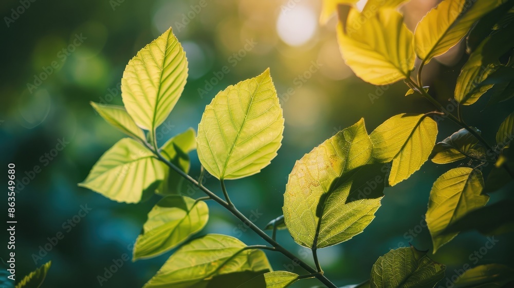Green leaves captured in sunlight Green leaves captured in sunlight