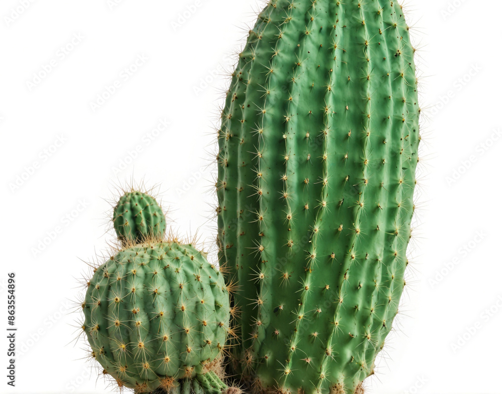 Green cactus, isolated on white background Green cactus, isolated on white background