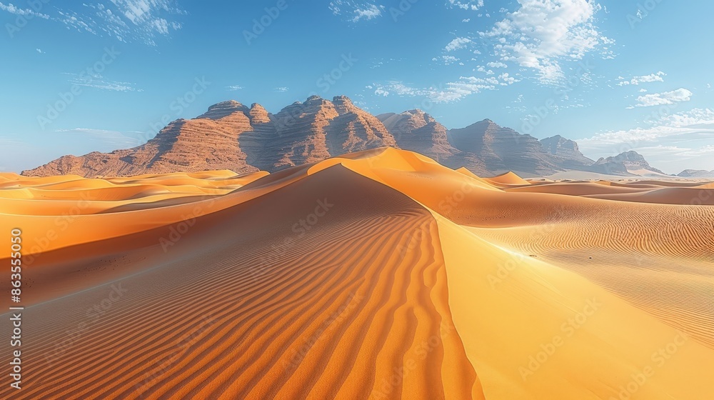 Fototapeta premium Golden Dunes of the Sahara Desert