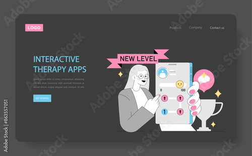 Gamification In Psychotherapy. Flat Vector Illustration