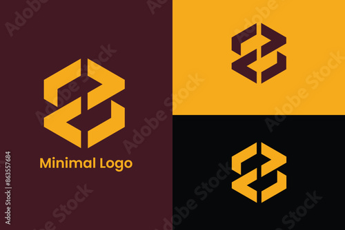 initial letter S minimal elegant abstract vector, letter S Z hexagon finance business logo, letter S Z shield logo, letter S Z growth credit profit logo