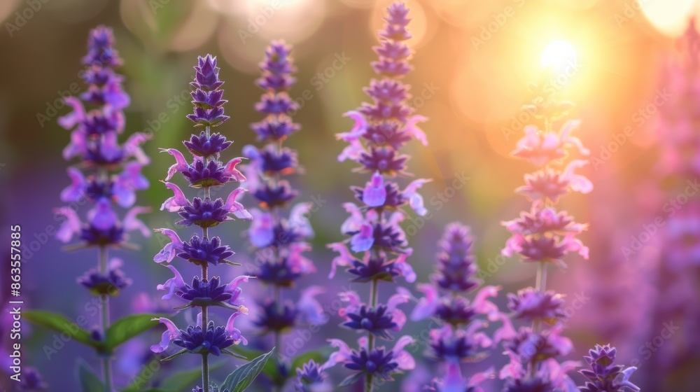 Fototapeta premium Salvia Flowers in the Garden 