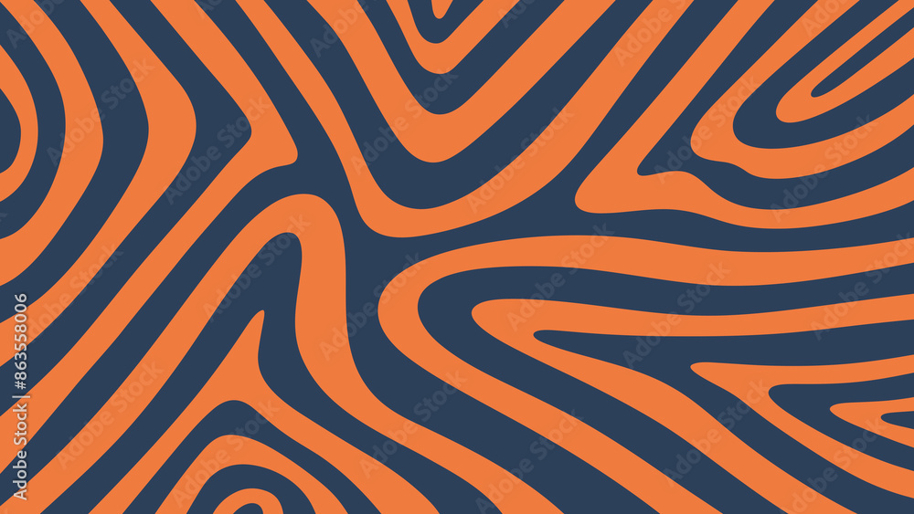 Fototapeta premium orange abstract background with stripes wave pattern