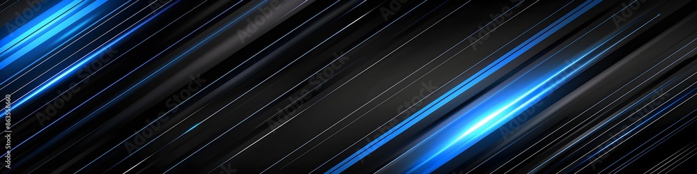 Dark grey black abstract background with blue glowing lines design for social media post, business, advertising event. Modern technology innovation concept background Dark grey black abstract background with blue glowing lines design for social media post, business, advertising event. Modern technology innovation concept background