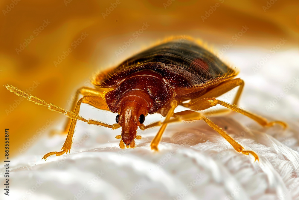 bed bugs on bed sheet created with Generative AI technology bed bugs on bed sheet created with Generative AI technology