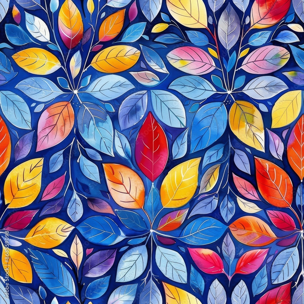 watercolor Symmetrical kaleidoscope pattern with climbing plants and leaves, vivid colors and intricate shapes, mesmerizing and vibrant, seamless repeating pattern, minimal pattern, high contrasty watercolor Symmetrical kaleidoscope pattern with climbing plants and leaves, vivid colors and intricate shapes, mesmerizing and vibrant, seamless repeating pattern, minimal pattern, high contrasty