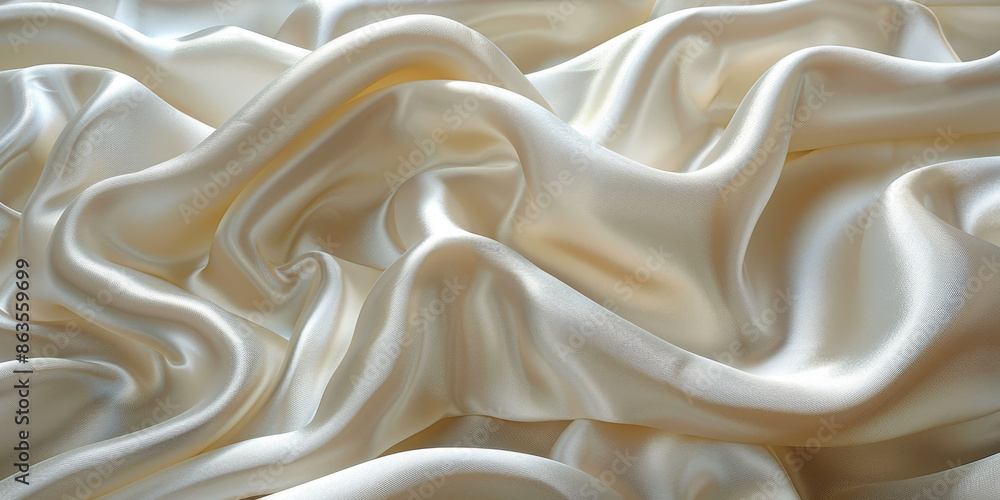 Fototapeta premium pattern Background fabric silk ivory Texture bride silky curve glossy satin affectionate industry drapery wave seductive bedding white fashion clothes drape curtain shiny clothing material depth 