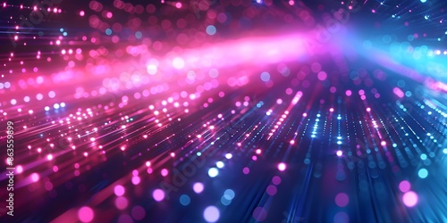 Digital technology abstract background with blurred lights and moving lights, in the style of precisionist lines