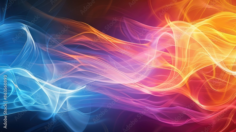 Abstract colorful smoke background, fire and ice colliding, hot versus cold concept Abstract colorful smoke background, fire and ice colliding, hot versus cold concept