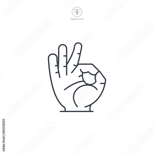 Hand Mudra Icon symbol vector illustration isolated on white background