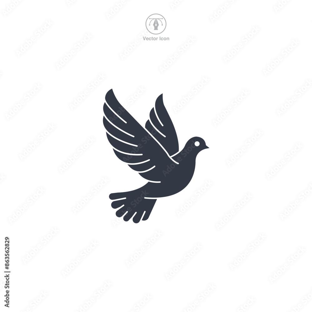 Dove Icon symbol vector illustration isolated on white background Dove Icon symbol vector illustration isolated on white background