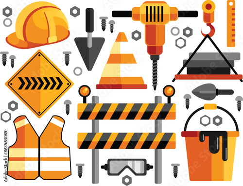 Construction Elements Vector Illustration