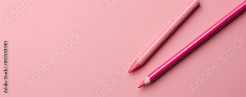 Glossy lip liner pencil on a soft pink background, promoting precise and defined lips
