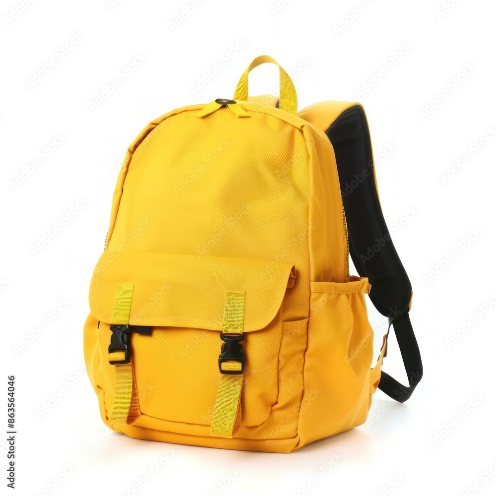 Bright Yellow Backpack Isolated on White Bright Yellow Backpack Isolated on White