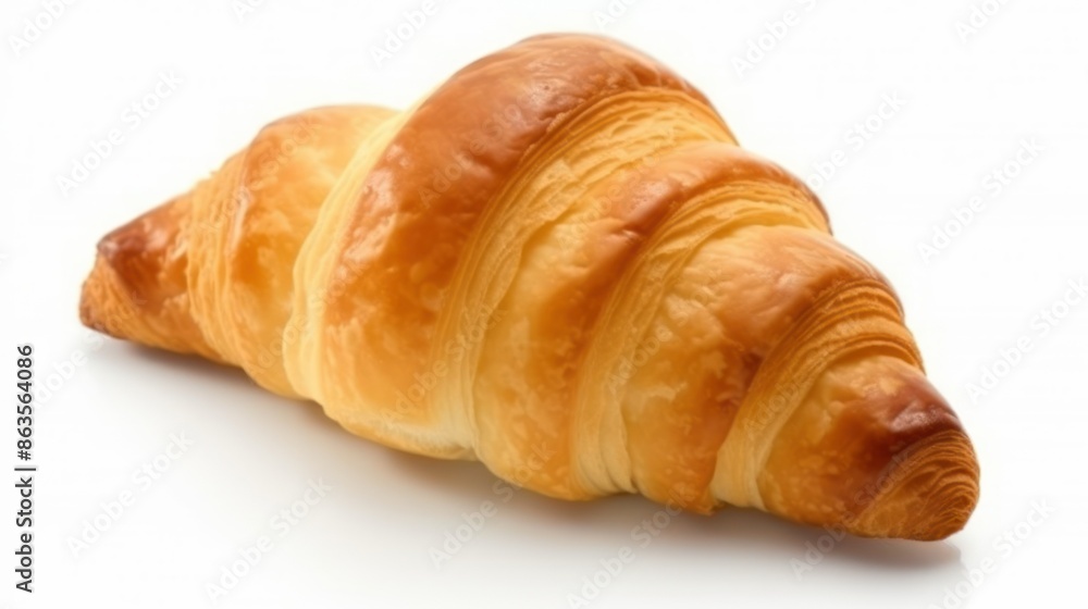 Fresh Golden Croissant on White Background Fresh Golden Croissant on White Background