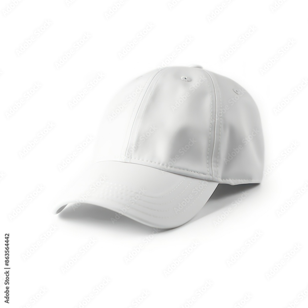 White Baseball Cap on White Background White Baseball Cap on White Background