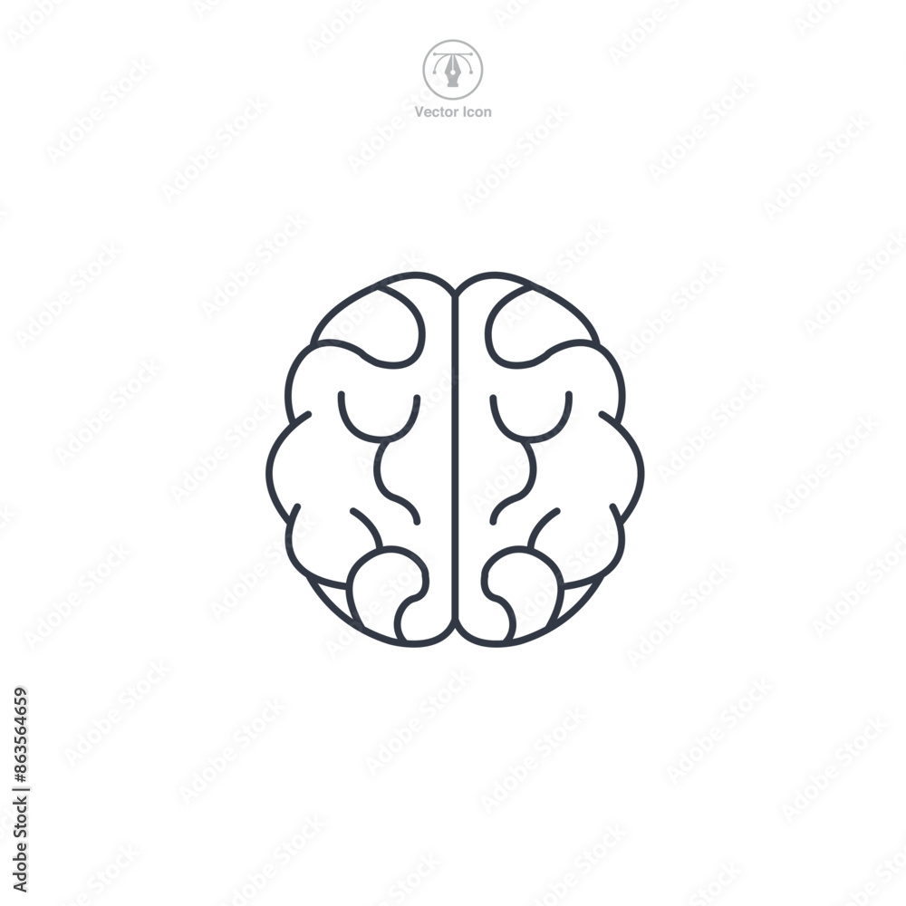 Mind Icon symbol vector illustration isolated on white background Mind Icon symbol vector illustration isolated on white background