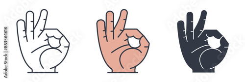Hand Mudra Icon symbol vector illustration isolated on white background