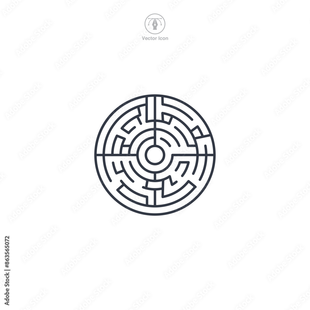 Labyrinth Icon symbol vector illustration isolated on white background Labyrinth Icon symbol vector illustration isolated on white background
